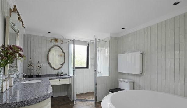 淳樸恬淡美式風(fēng)格100平米公寓衛(wèi)生間浴室柜裝修效果圖