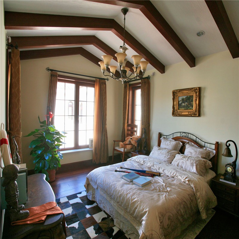 穩(wěn)重的東南亞風格110平米復(fù)式臥室裝修效果圖