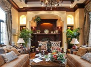 奢華的田園風(fēng)格160平米別墅客廳裝修效果圖 奢華的田園風(fēng)格160平米別墅客廳裝修效果圖