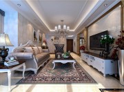 豪華溫馨的歐式風格四居室客廳裝修效果圖