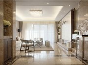 唯美奢華中式風格140平米四居室客廳吊頂裝修效果圖