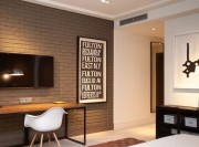 個性裝修現代簡約風格70平米二居室客廳電視背景墻裝修效果圖