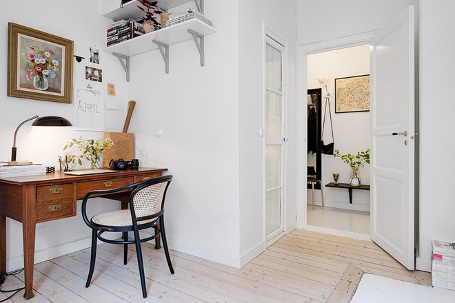 鄉(xiāng)村歐式風(fēng)格60平米一居室書房背景墻裝修效果圖