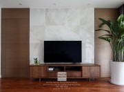 獅山名門現代簡約三居室客廳裝修實景案例