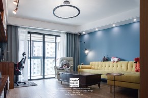 榮域花園現(xiàn)代簡約三居室客廳裝修實(shí)景案例