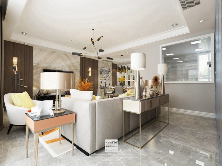 愉景灣現代簡約復式裝修效果圖