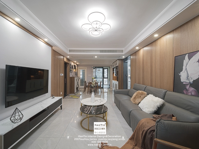 碧堤雅苑現代簡約四居室裝修實景案例