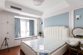 名悅簡歐風格三居室臥室裝修實景案例