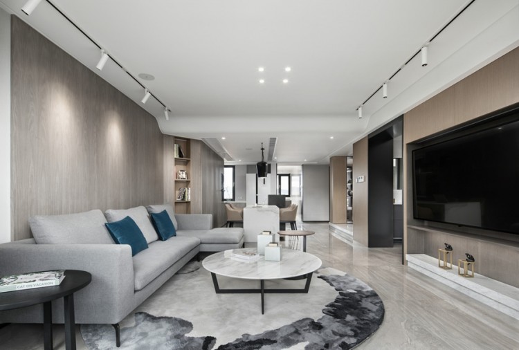 現代簡約風格別墅客餐裝修效果圖