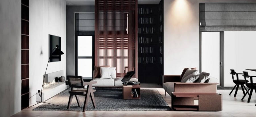 一居室現(xiàn)代簡約風(fēng)格客廳效果圖