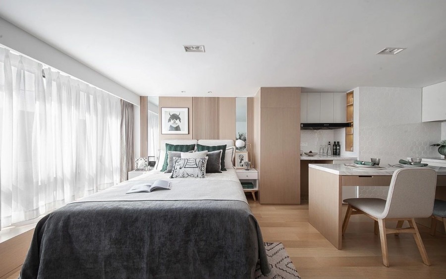 現代風格兩居室臥室效果圖