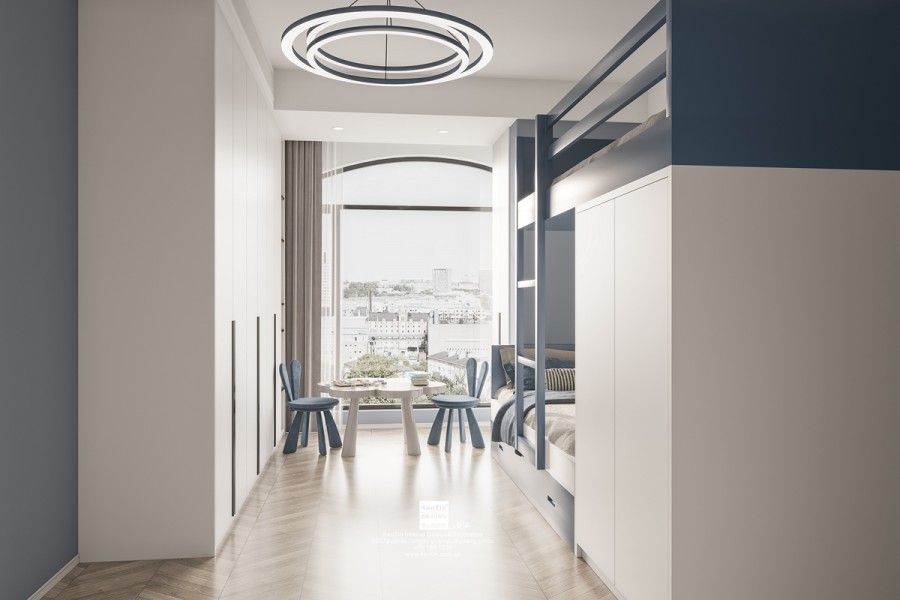 中海湖濱一號現(xiàn)代極簡風(fēng)格四居室兒童房裝修效果圖