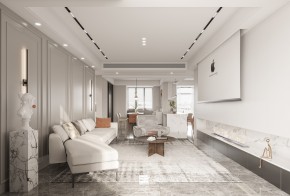 中海湖濱一號現(xiàn)代極簡風(fēng)格四居室客廳裝修效果圖