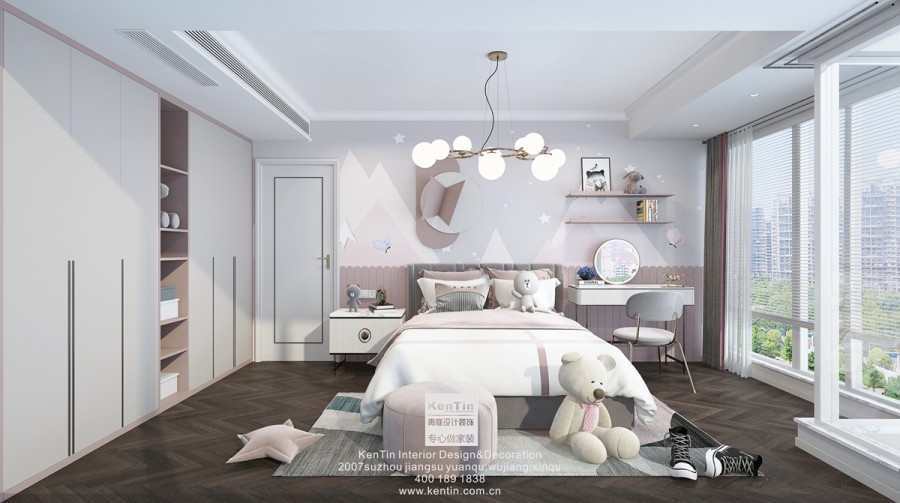 湖左岸現代極簡風格復式兒童房裝修效果圖