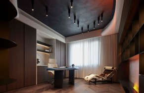 現代簡約風格別墅書房裝修效果圖