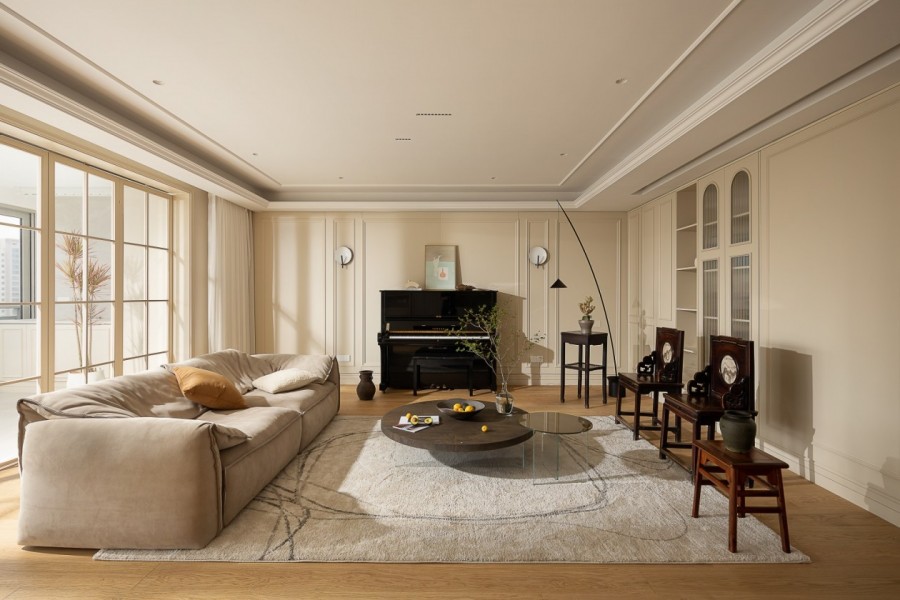 法式風格四居室客廳裝修效果圖