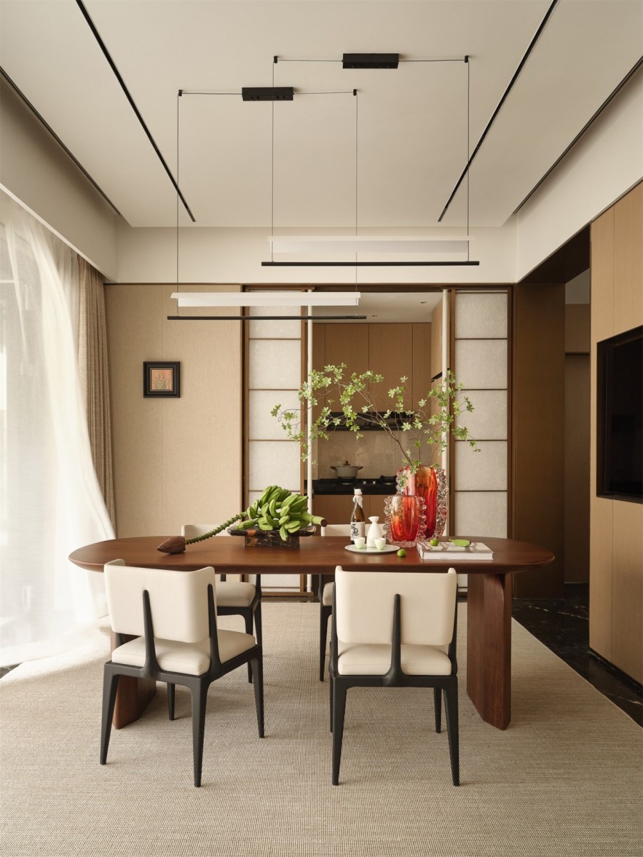 中式風格四居室餐廳裝修效果圖