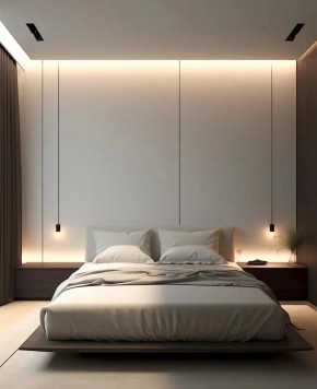 現代簡約三居室臥室裝修效果圖