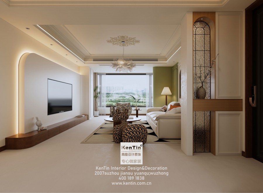 陽光假日復式法式復古客廳2裝修效果圖