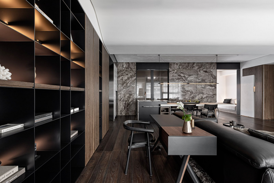 現代簡約大平層書房裝修效果圖