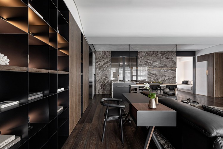 現代簡約大平層書房裝修效果圖