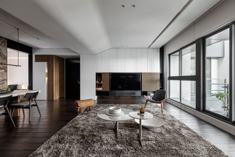 現代簡約大平層客廳1裝修效果圖