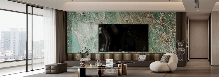 太澤之星現代意式大平層客廳2裝修效果圖