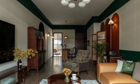 復古美式三居室客廳1裝修效果圖