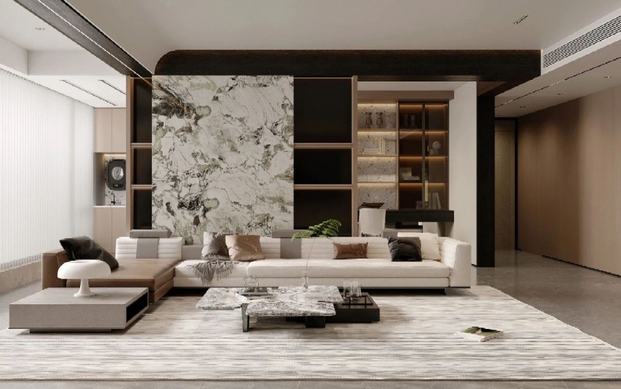 現代意式三居室裝修效果圖