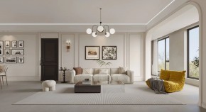 現代法式兩居室客廳1裝修效果圖