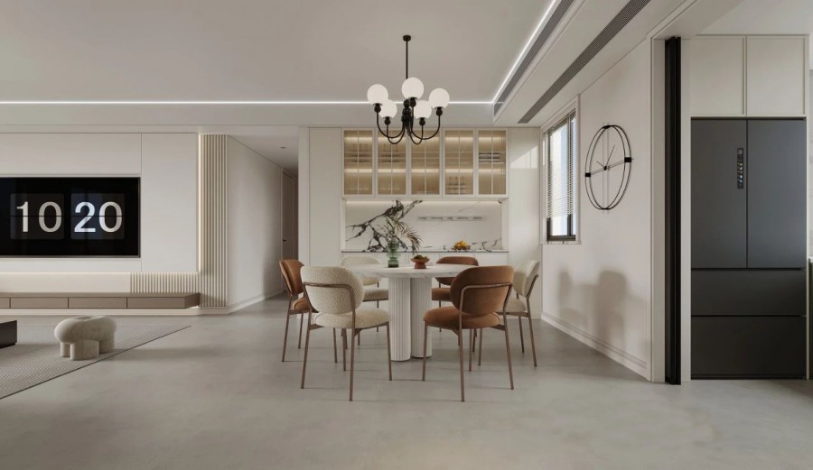 現代法式兩居室餐廳裝修效果圖