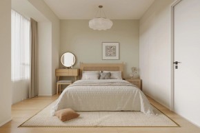 北歐原木風兩居室臥室裝修效果圖