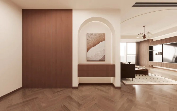 復古法式三居室玄關裝修效果圖