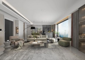 現代簡約三居室客廳裝修效果圖