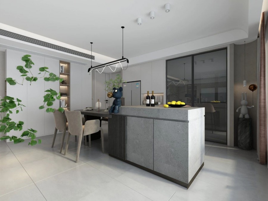 現代簡約三居室餐廳裝修效果圖