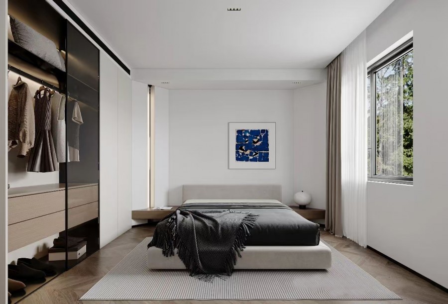 現代簡約大平層臥室1裝修效果圖