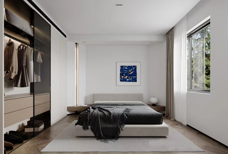 現代簡約大平層臥室1裝修效果圖