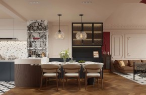 法式復古大平層餐廳裝修效果圖