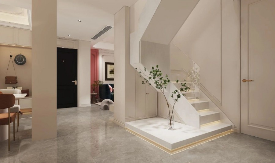 現代法式復試樓梯裝修效果圖