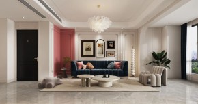 現代法式復試客廳裝修效果圖