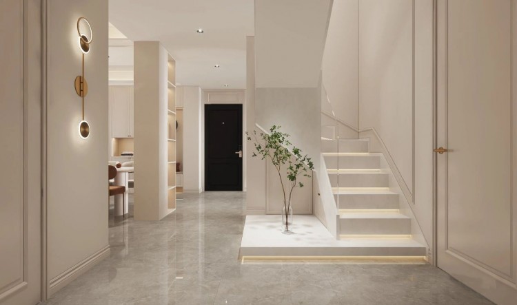 現代法式復試樓梯1裝修效果圖