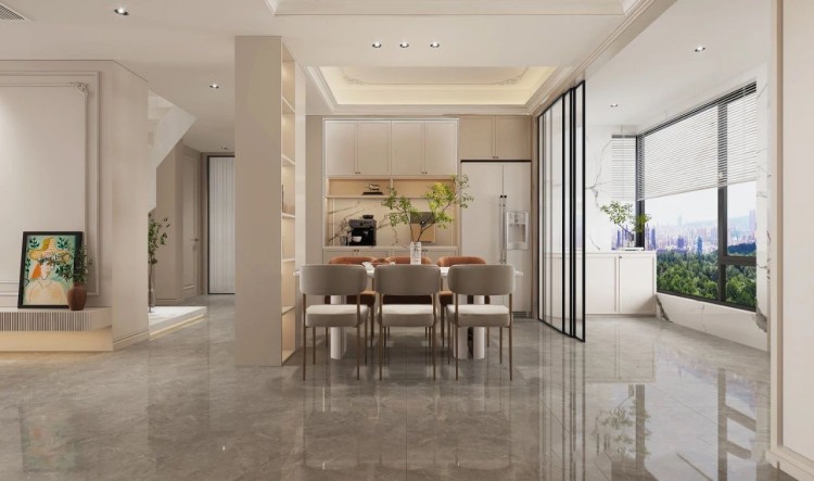 現代法式復試餐廳裝修效果圖