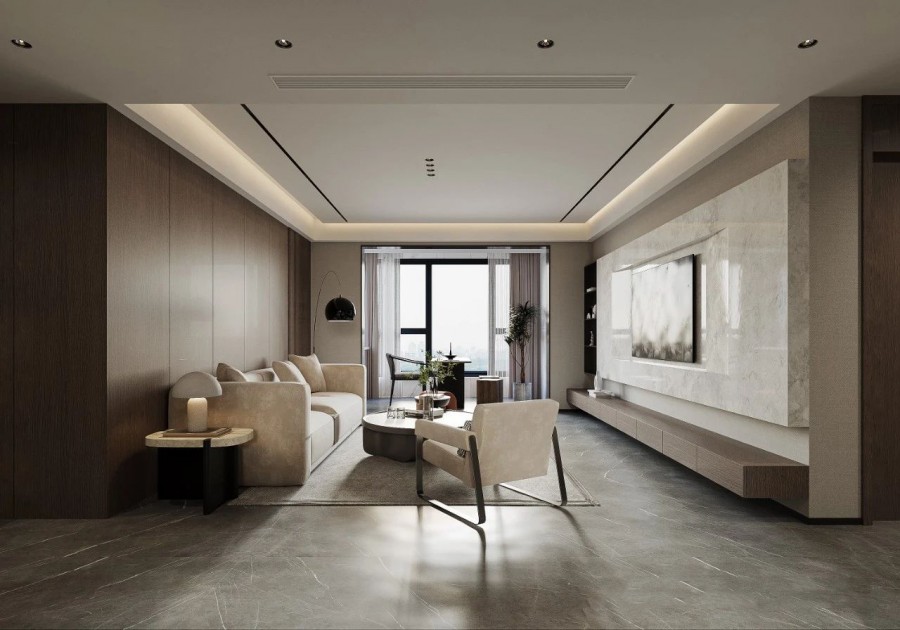 現代簡約三居室客廳2裝修效果圖