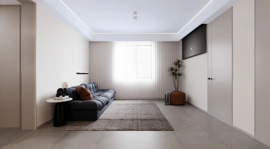 現代簡約三居室客廳裝修效果圖