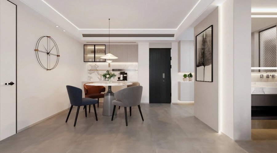 現代簡約三居室餐廳1裝修效果圖