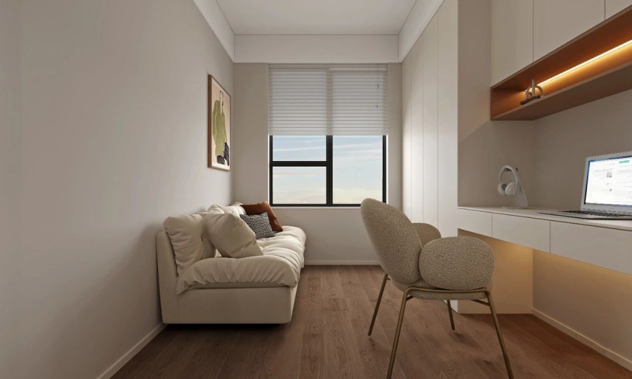 現代簡約三居室書房裝修效果圖