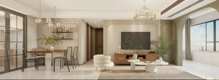 現代美式三居室裝修效果圖