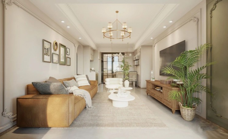 現代美式三居室客廳1裝修效果圖