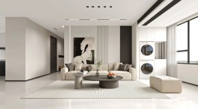 現代極簡三居室客廳裝修效果圖
