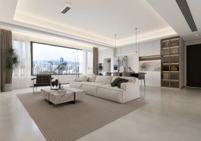 現代簡約三居室客廳1裝修效果圖